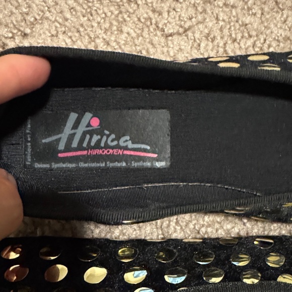 Black and Gold Polka Dot Ballet Flats - Picture 3 of 3